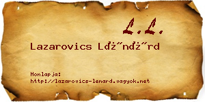 Lazarovics Lénárd névjegykártya